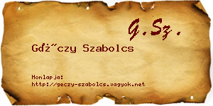 Géczy Szabolcs névjegykártya