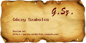 Géczy Szabolcs névjegykártya